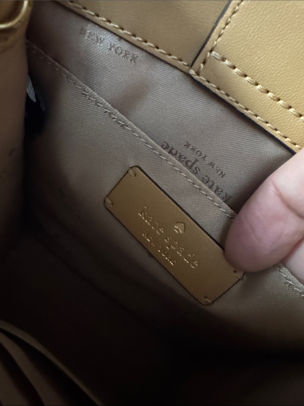 kate spade Tan and Pink Woven Crossbody Mini Tote - Picture 9 of 15
